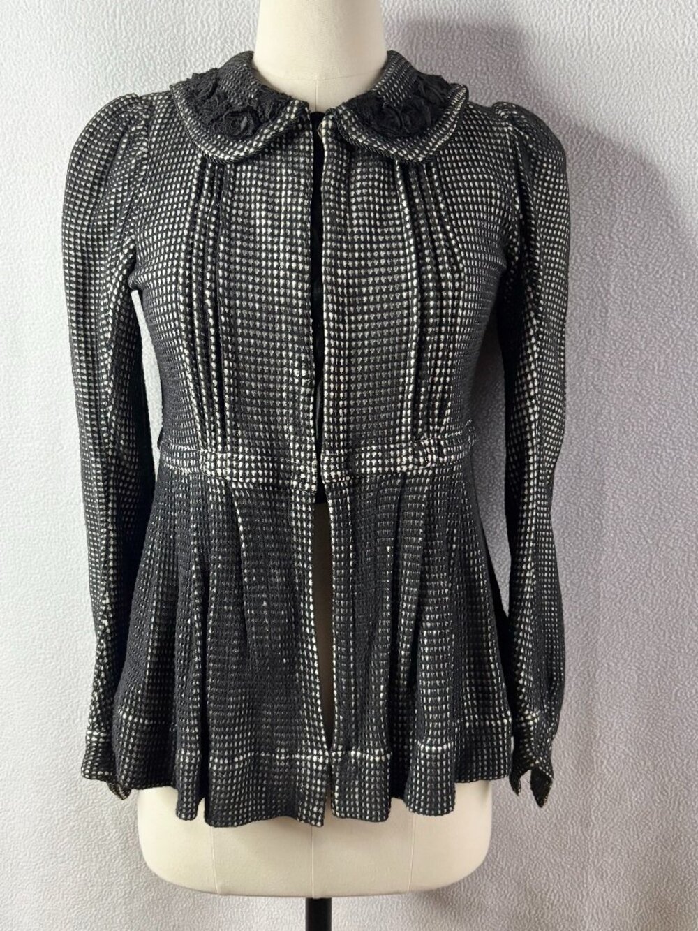 Hungarian Handmade Traditional Folk Top Jacket Blouse with Peplum